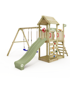 Torre de juegos Wickey MultiFlyer con techo de madera y diferentes módulos adicionales  11070001010000_k