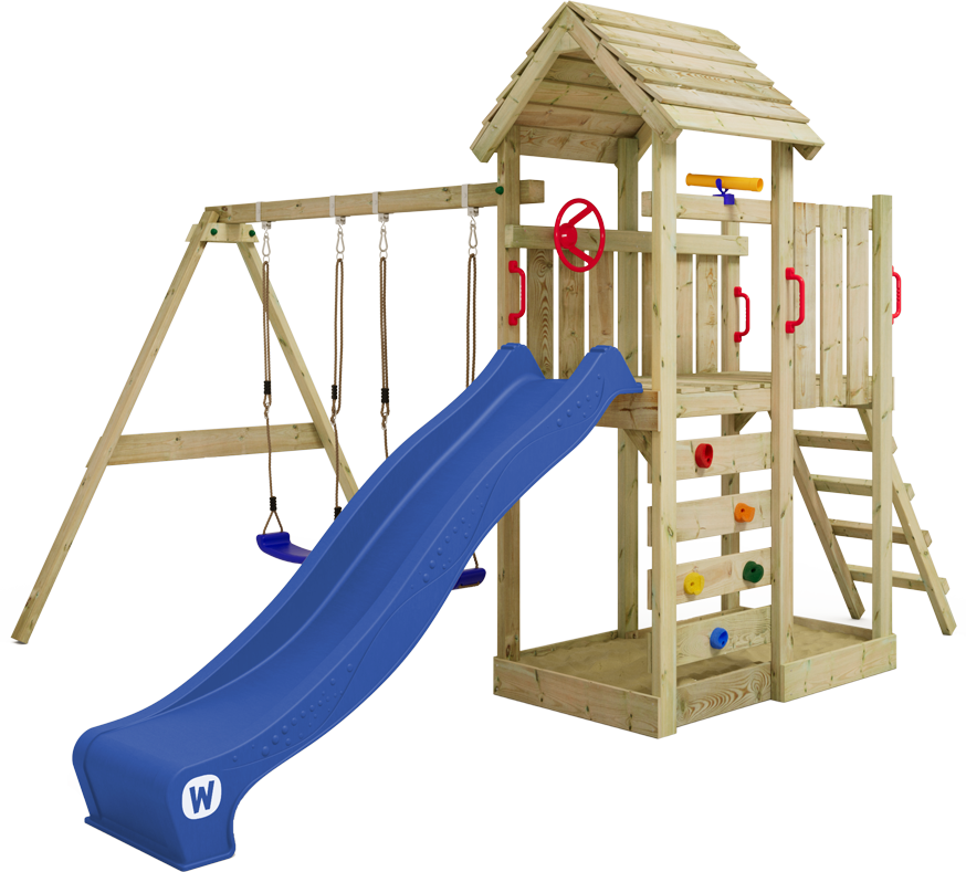 Parque infantil Wickey MultiFlyer con techo de madera
