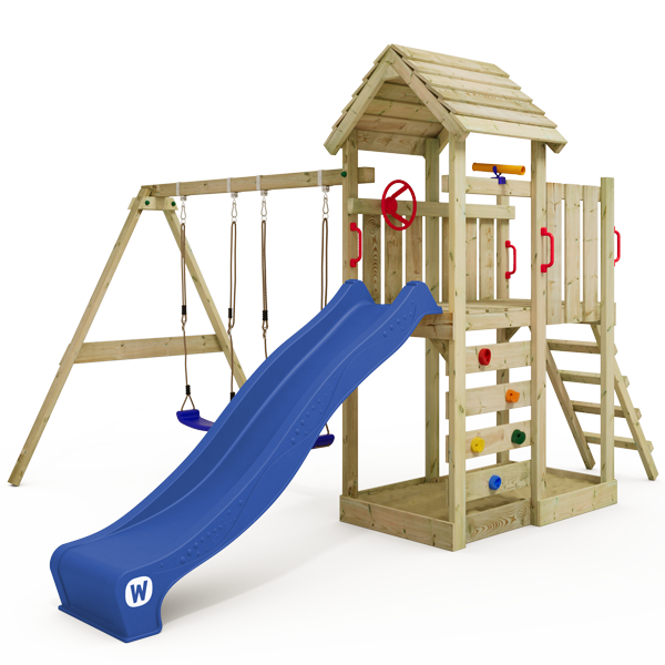 Parque infantil Wickey MultiFlyer con techo de madera